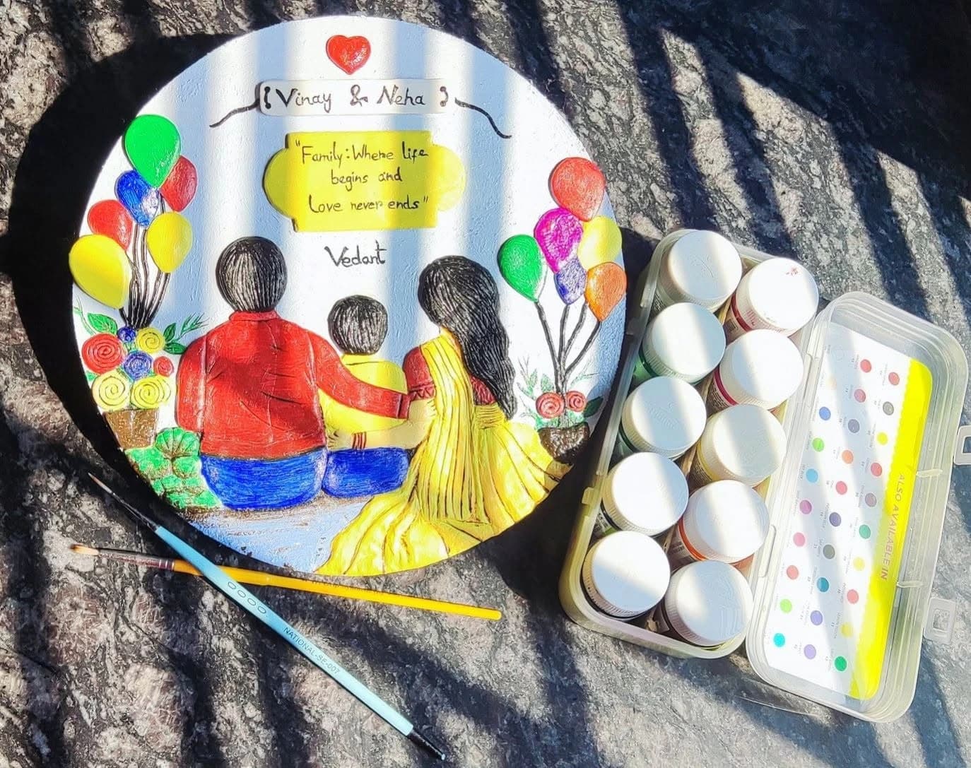 Hand-painted family keepsake