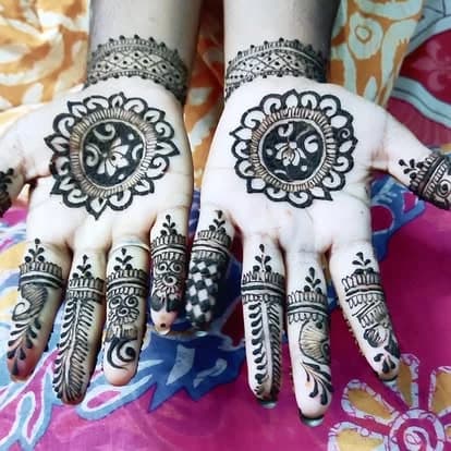 Matching mandala palm designs